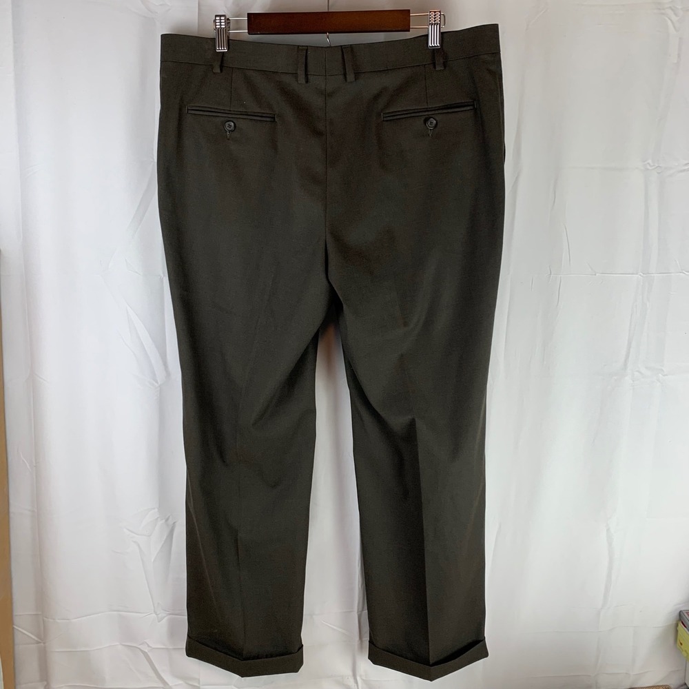 Ralph Lauren Dress Pants Mens 40x29 (fit 38x29) Brown Pleated Cuffed Trousers - Picture 6 of 12